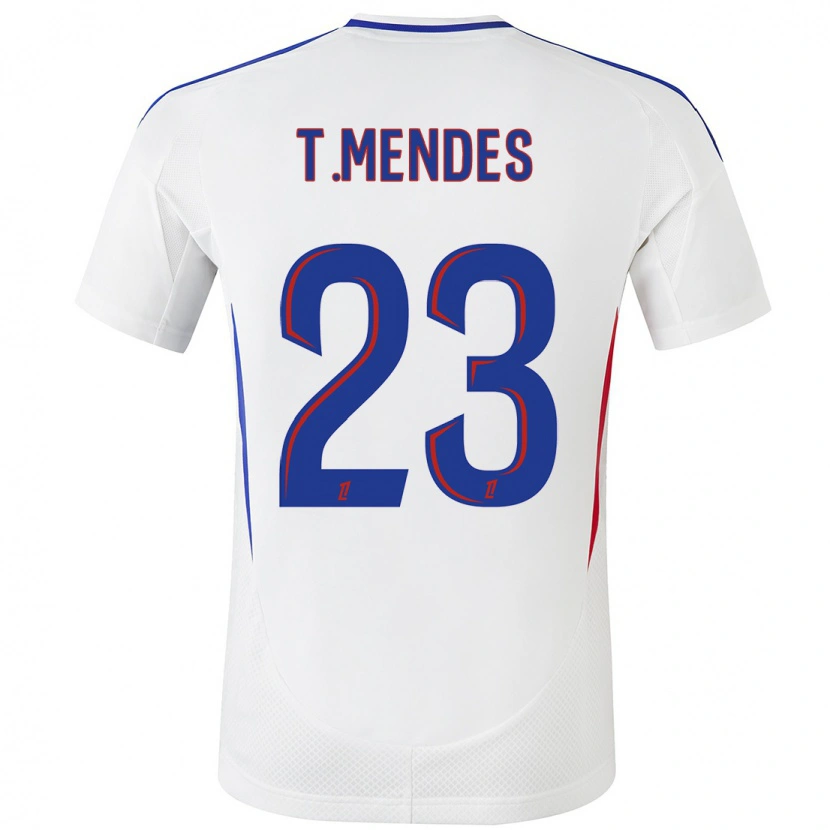 Danxen Herren Thiago Mendes #23 Weiß Blau Heimtrikot Trikot 2024/25 T-Shirt Schweiz