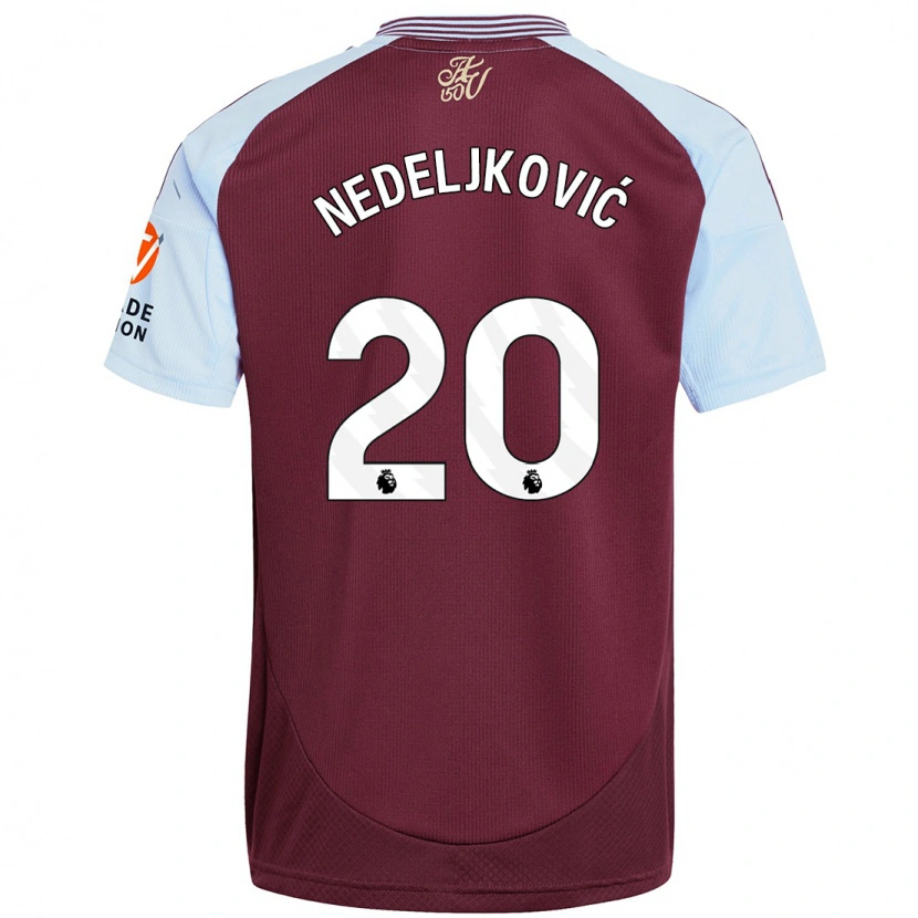 Danxen Herren Kosta Nedeljkovic #20 Burgunder Himmelblau Heimtrikot Trikot 2024/25 T-Shirt Schweiz
