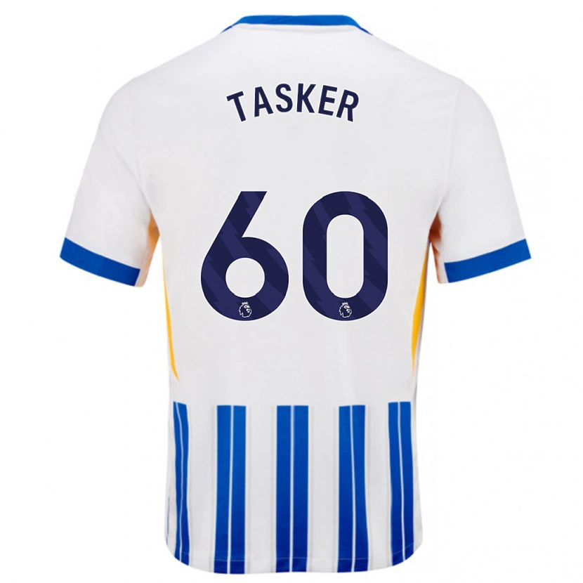 Danxen Herren Charlie Tasker #60 Weiß Blaue Nadelstreifen Heimtrikot Trikot 2024/25 T-Shirt Schweiz
