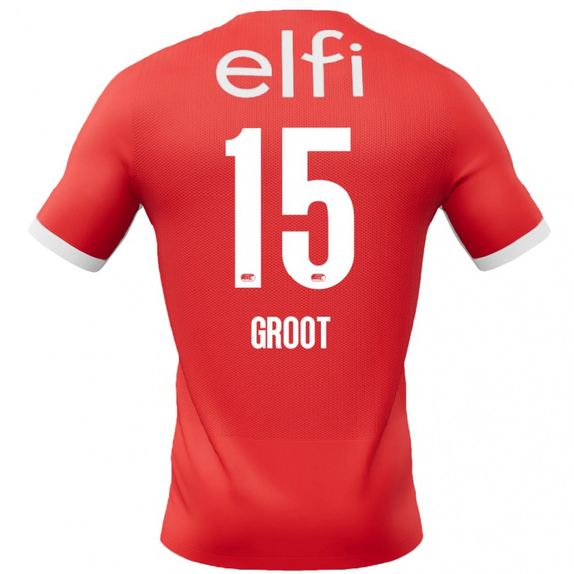 Danxen Herren Pleun Groot #15 Rot Weiß Heimtrikot Trikot 2024/25 T-Shirt Schweiz