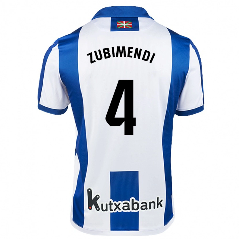 Danxen Herren Martín Zubimendi #4 Weiß Blau Heimtrikot Trikot 2024/25 T-Shirt Schweiz