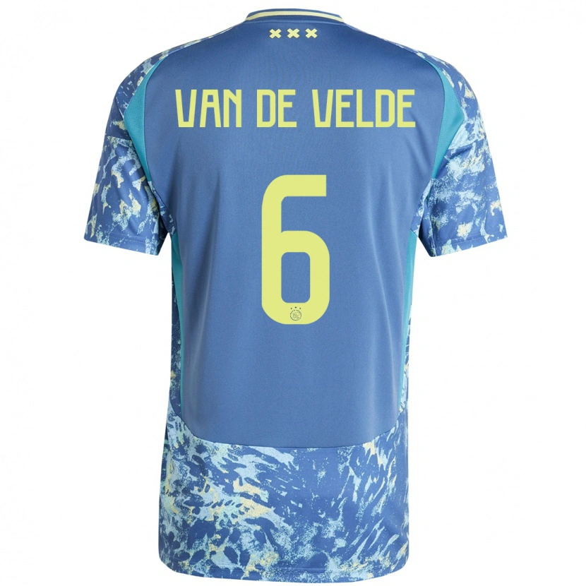 Danxen Herren Jonna Van De Velde #6 Grau Blau Gelb Auswärtstrikot Trikot 2024/25 T-Shirt Schweiz