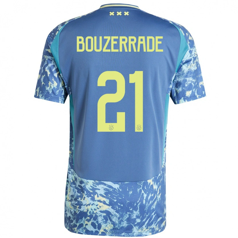 Danxen Herren Zaina Bouzerrade #21 Grau Blau Gelb Auswärtstrikot Trikot 2024/25 T-Shirt Schweiz