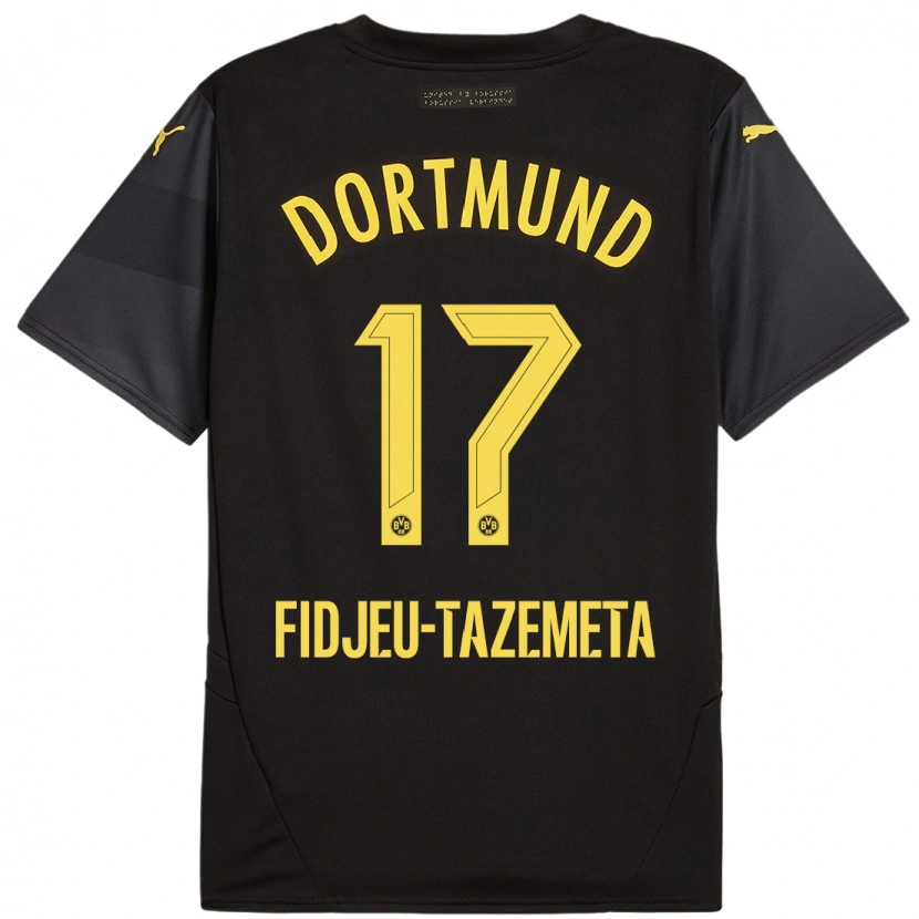 Danxen Herren Thierry Fidjeu-Tazemeta #17 Schwarz Gelb Auswärtstrikot Trikot 2024/25 T-Shirt Schweiz