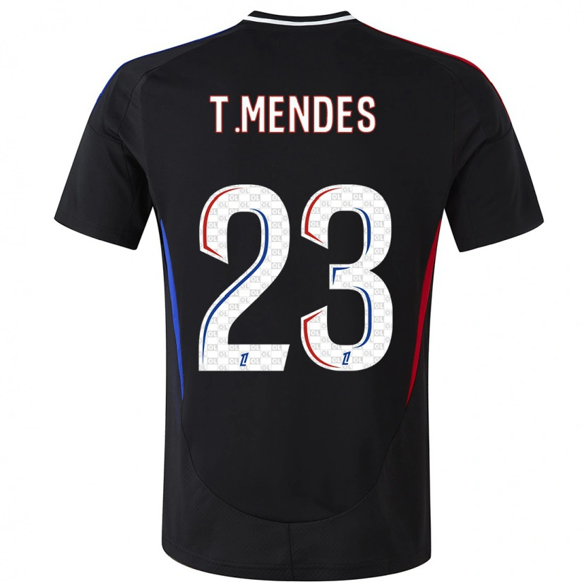 Danxen Herren Thiago Mendes #23 Schwarz Auswärtstrikot Trikot 2024/25 T-Shirt Schweiz