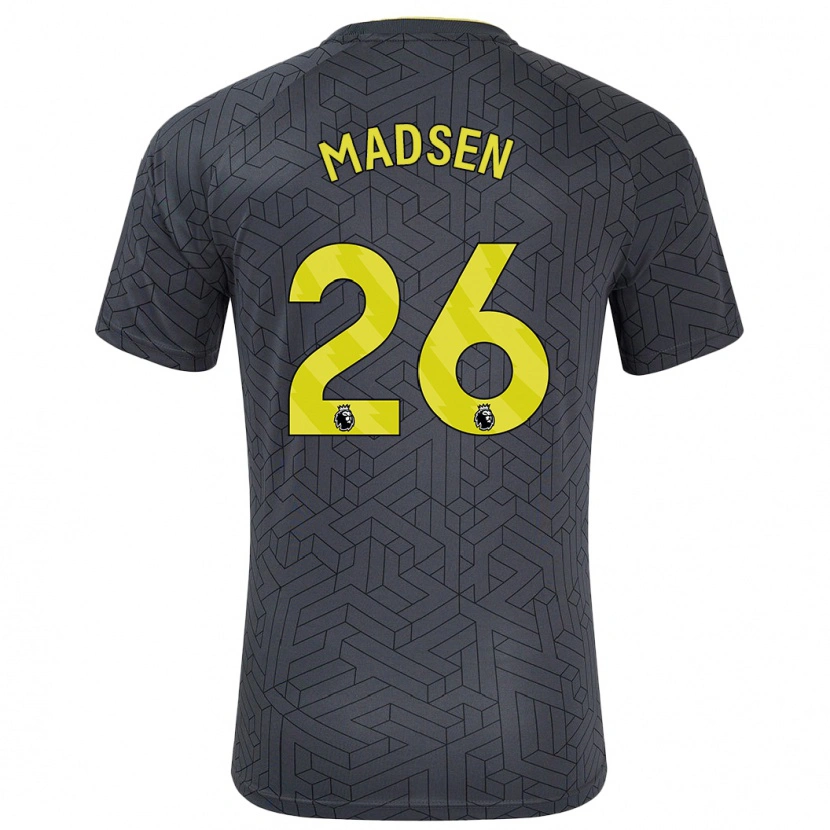 Danxen Herren Rikke Madsen #26 Schwarz Gelb Auswärtstrikot Trikot 2024/25 T-Shirt Schweiz