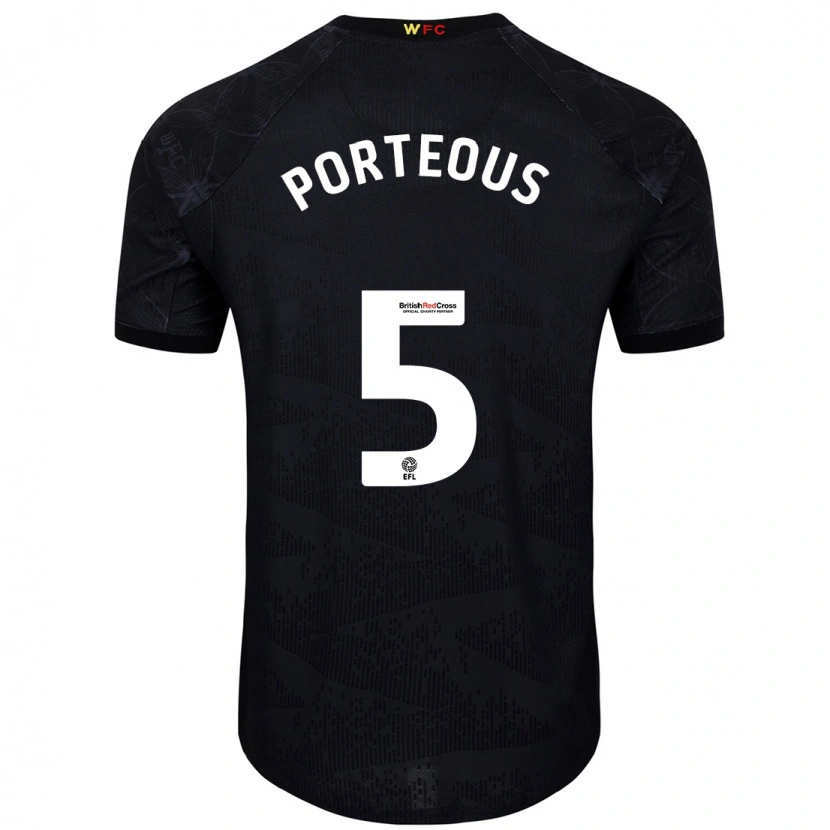 Danxen Herren Ryan Porteous #5 Schwarz Weiß Auswärtstrikot Trikot 2024/25 T-Shirt Schweiz
