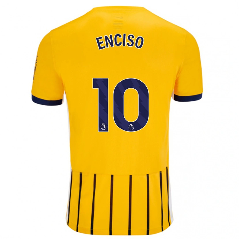 Danxen Herren Julio Enciso #10 Gold Blau Nadelstreifen Auswärtstrikot Trikot 2024/25 T-Shirt Schweiz