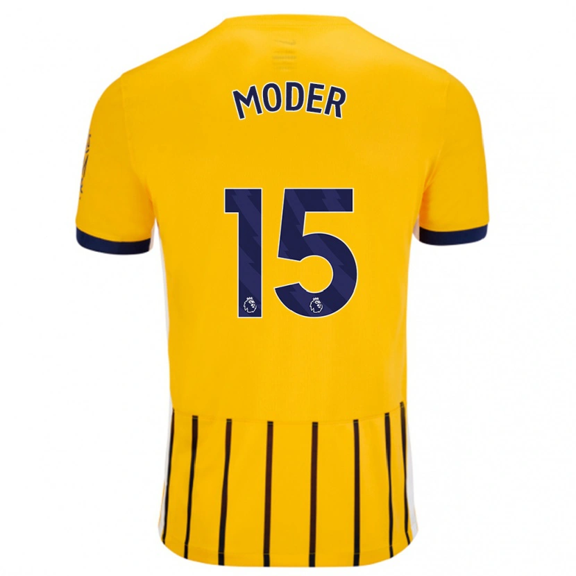 Danxen Herren Jakub Moder #15 Gold Blau Nadelstreifen Auswärtstrikot Trikot 2024/25 T-Shirt Schweiz