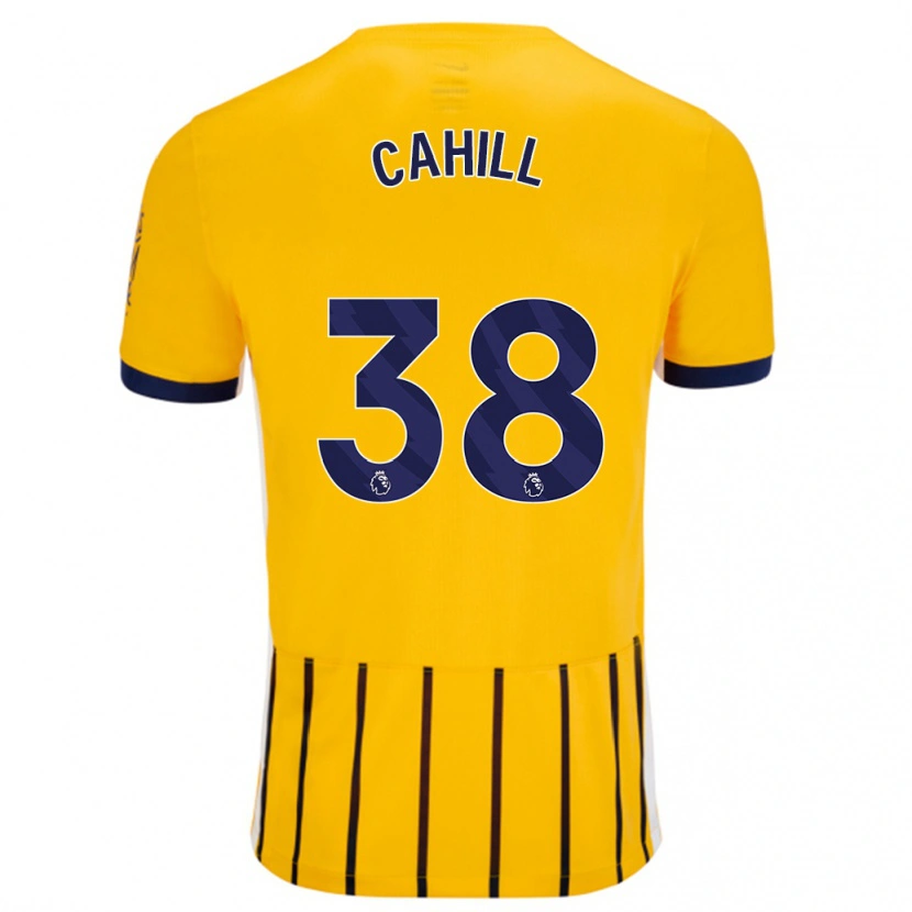 Danxen Herren Killian Cahill #38 Gold Blau Nadelstreifen Auswärtstrikot Trikot 2024/25 T-Shirt Schweiz