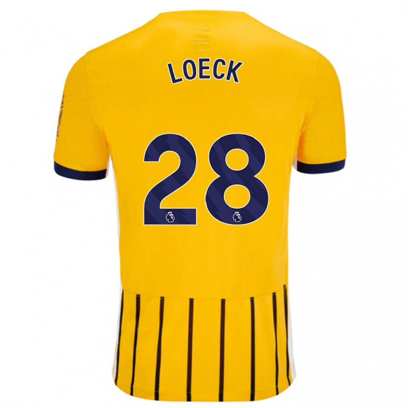 Danxen Herren Melina Loeck #28 Gold Blau Nadelstreifen Auswärtstrikot Trikot 2024/25 T-Shirt Schweiz