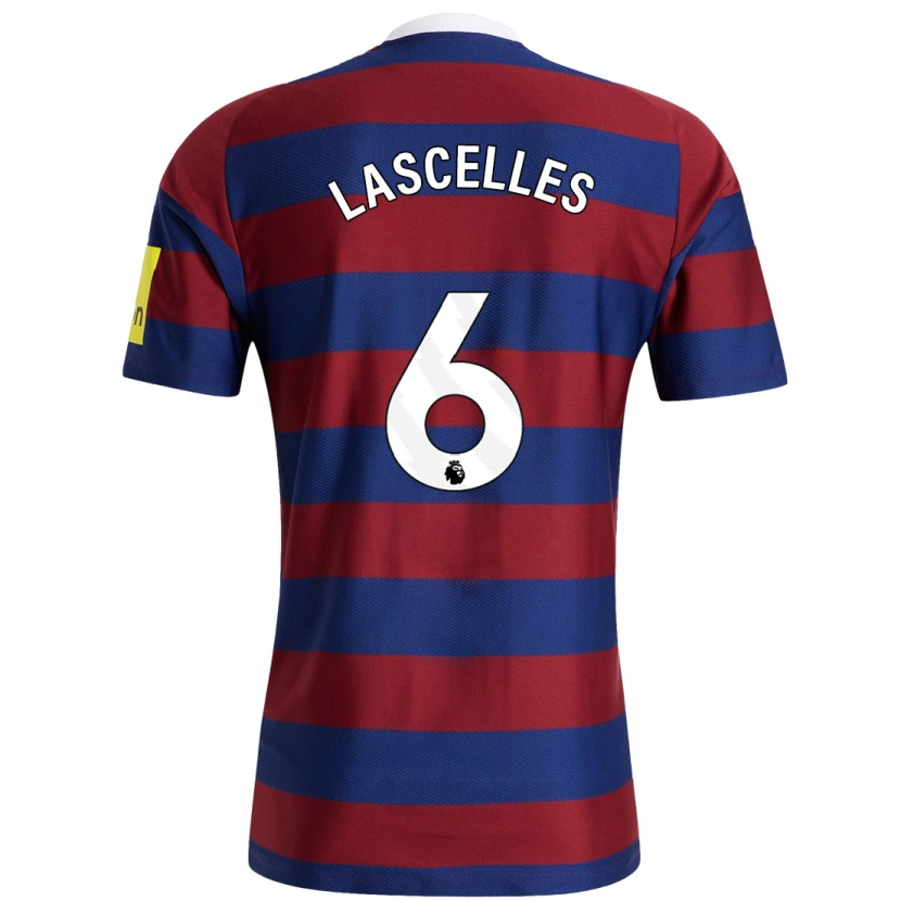 Danxen Herren Jamaal Lascelles #6 Burgunderrot Marineblau Auswärtstrikot Trikot 2024/25 T-Shirt Schweiz