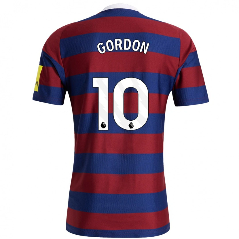 Danxen Herren Anthony Gordon #10 Burgunderrot Marineblau Auswärtstrikot Trikot 2024/25 T-Shirt Schweiz