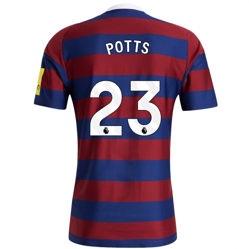 Danxen Herren Charlotte Potts #23 Burgunderrot Marineblau Auswärtstrikot Trikot 2024/25 T-Shirt Schweiz