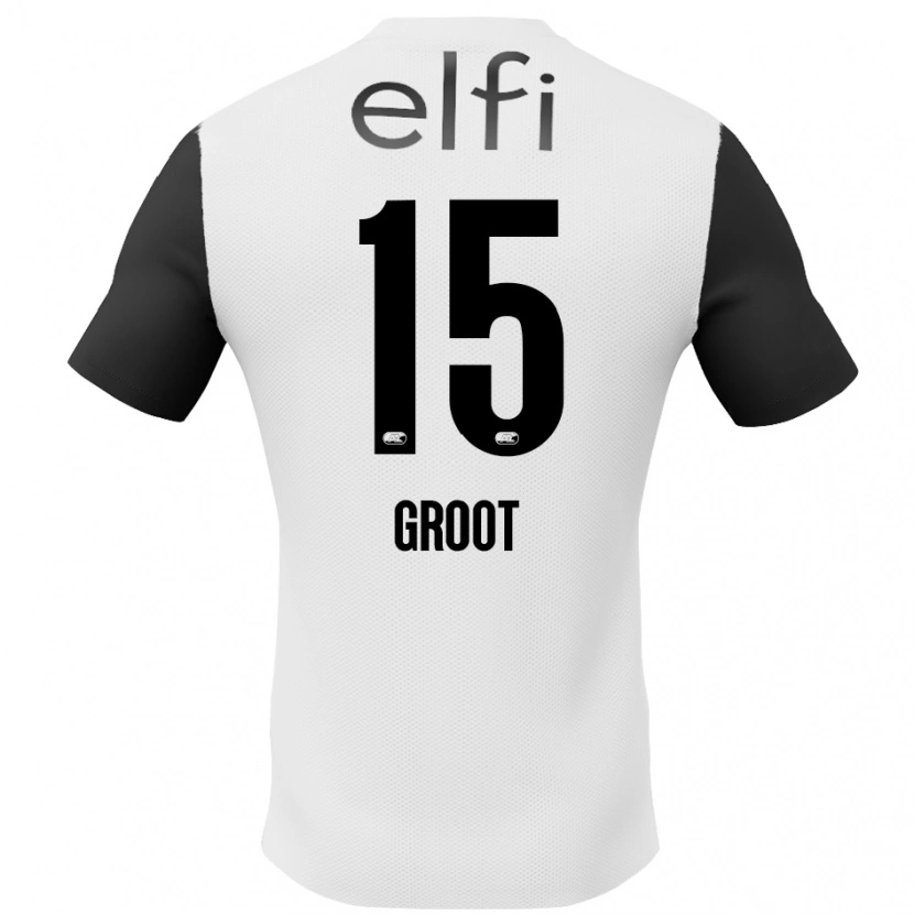 Danxen Herren Pleun Groot #15 Weiß Schwarz Auswärtstrikot Trikot 2024/25 T-Shirt Schweiz