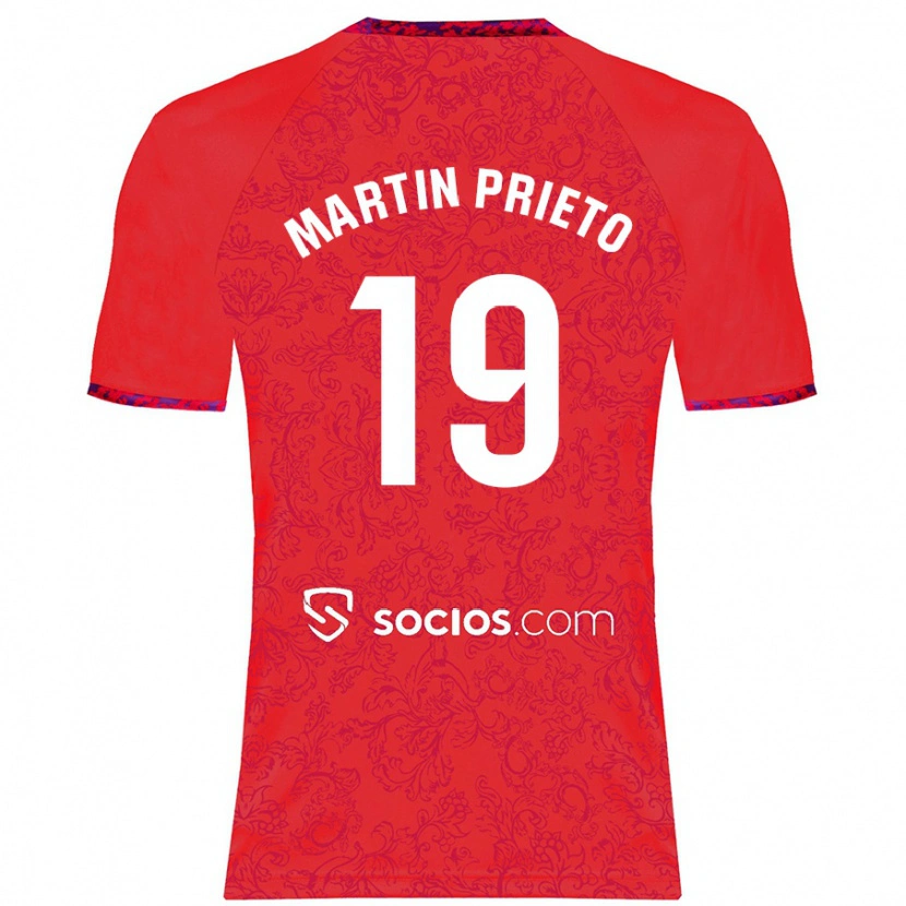 Danxen Herren Cristina Martín-Prieto Gutiérrez #19 Rot Auswärtstrikot Trikot 2024/25 T-Shirt Schweiz