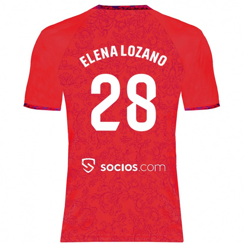 Danxen Herren Elena Lozano Gallego #28 Rot Auswärtstrikot Trikot 2024/25 T-Shirt Schweiz