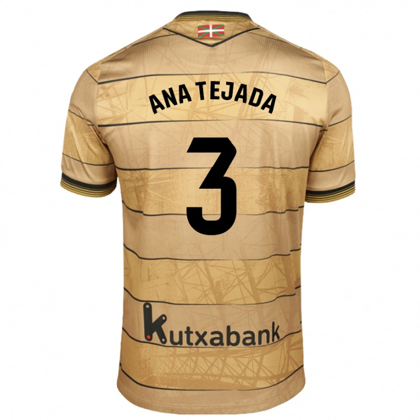 Danxen Herren Ana Tejada Jiménez #3 Braun Auswärtstrikot Trikot 2024/25 T-Shirt Schweiz