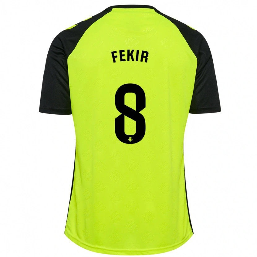 Danxen Herren Nabil Fekir #8 Fluoreszierendes Gelb Schwarz Auswärtstrikot Trikot 2024/25 T-Shirt Schweiz