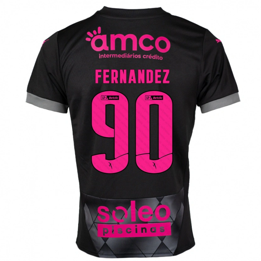 Danxen Herren Roberto Fernández #90 Schwarz Rosa Auswärtstrikot Trikot 2024/25 T-Shirt Schweiz