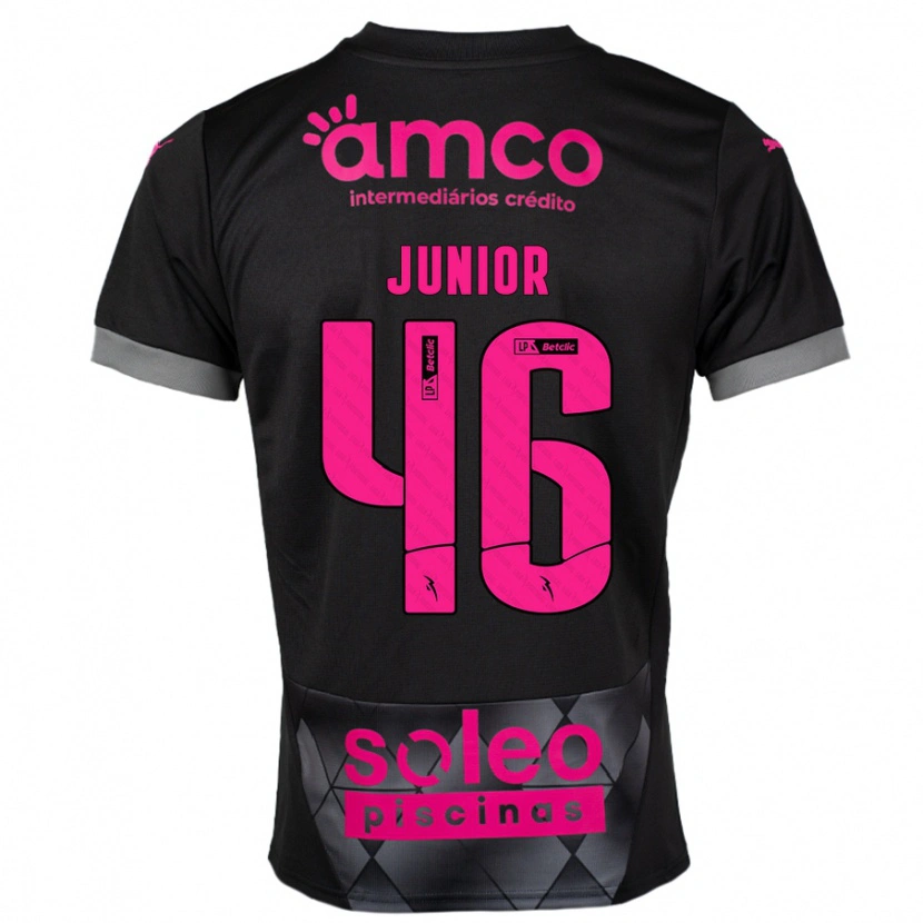 Danxen Herren Mário Junior #46 Schwarz Rosa Auswärtstrikot Trikot 2024/25 T-Shirt Schweiz
