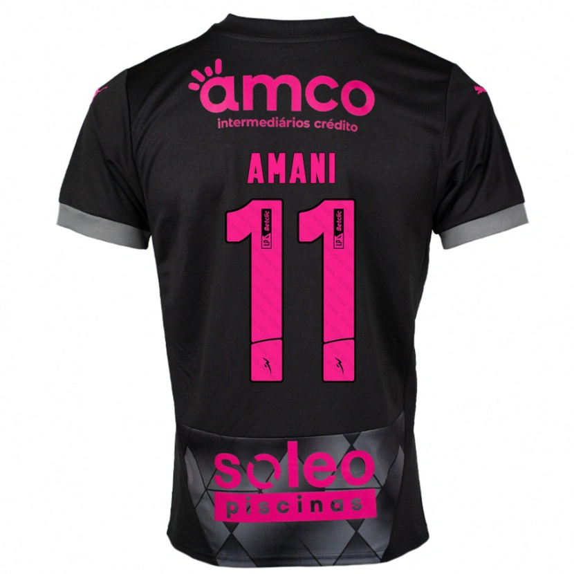 Danxen Herren Jolina Amani #11 Schwarz Rosa Auswärtstrikot Trikot 2024/25 T-Shirt Schweiz