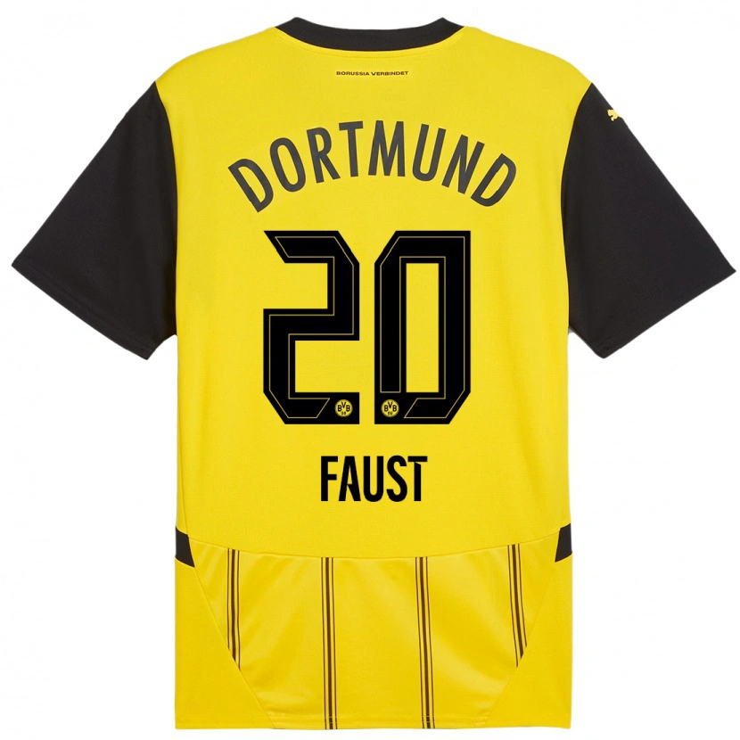 Danxen Damen Tom Faust #20 Gelb Schwarz Heimtrikot Trikot 2024/25 T-Shirt Schweiz