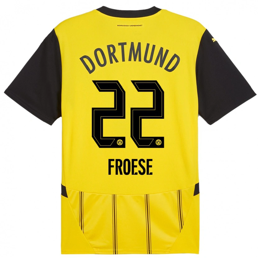 Danxen Damen Julien Froese #22 Gelb Schwarz Heimtrikot Trikot 2024/25 T-Shirt Schweiz