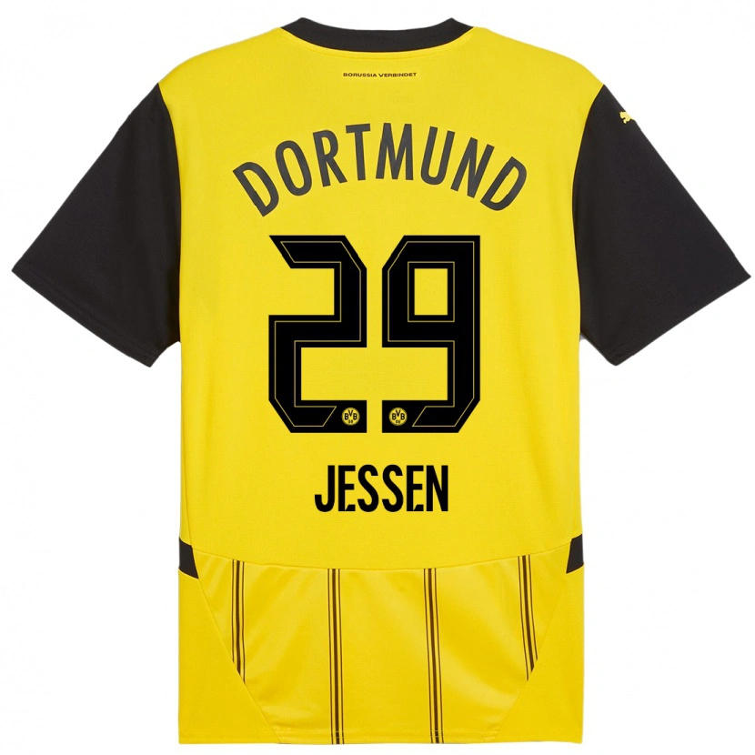 Danxen Damen Niklas Jessen #29 Gelb Schwarz Heimtrikot Trikot 2024/25 T-Shirt Schweiz