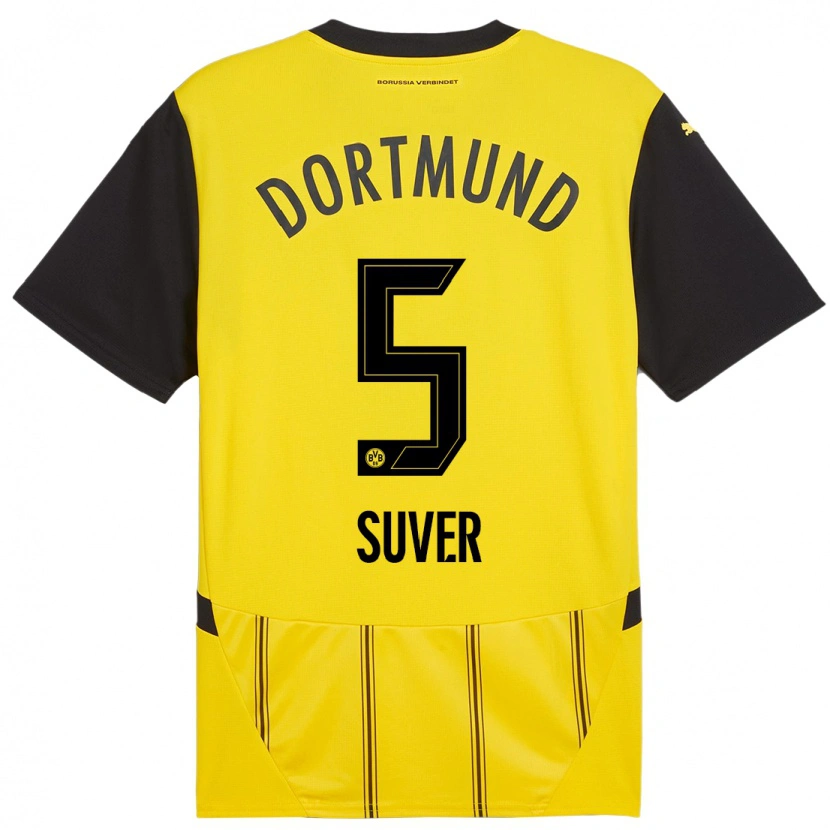 Danxen Damen Mario Suver #5 Gelb Schwarz Heimtrikot Trikot 2024/25 T-Shirt Schweiz