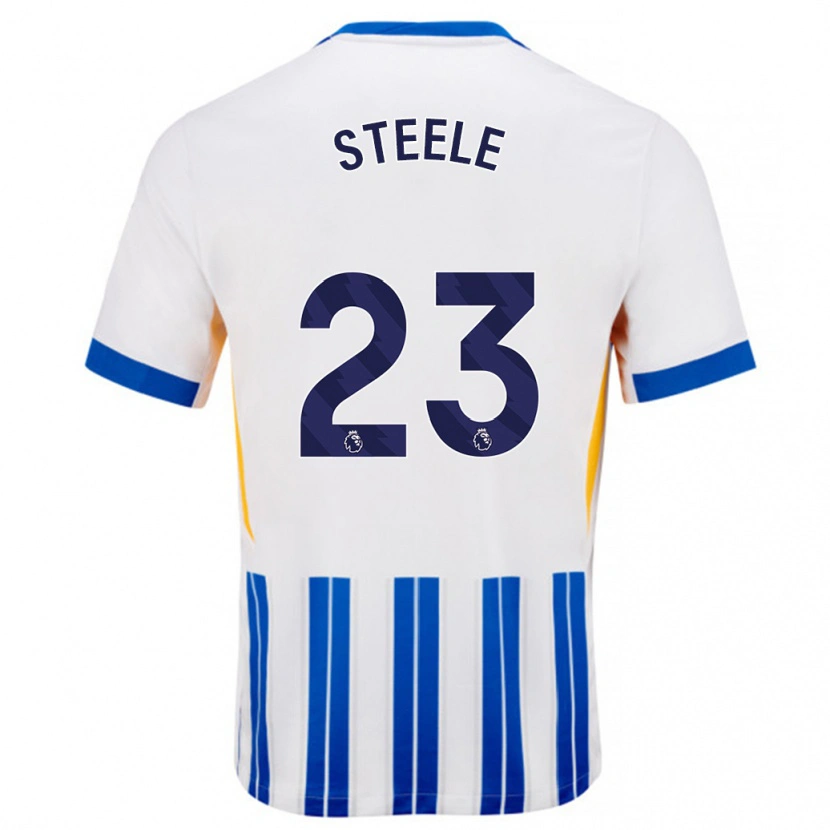 Danxen Damen Jason Steele #23 Weiß Blaue Nadelstreifen Heimtrikot Trikot 2024/25 T-Shirt Schweiz