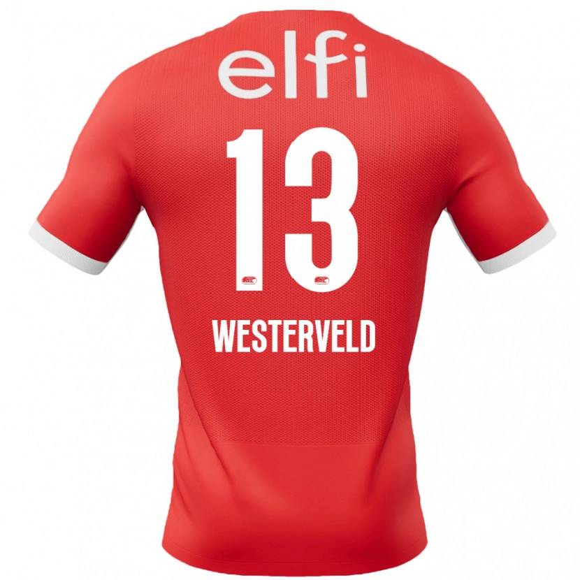 Danxen Damen Sem Westerveld #13 Rot Weiß Heimtrikot Trikot 2024/25 T-Shirt Schweiz