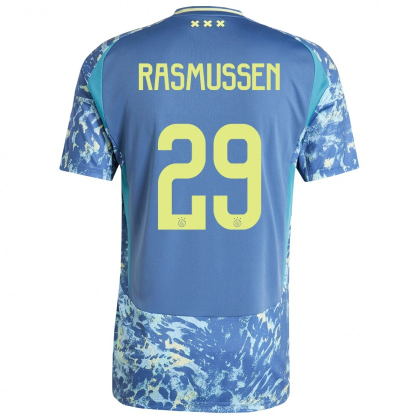 Danxen Damen Christian Rasmussen #29 Grau Blau Gelb Auswärtstrikot Trikot 2024/25 T-Shirt Schweiz