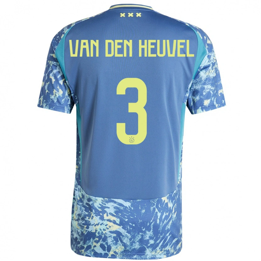 Danxen Damen Nino Van Den Heuvel #3 Grau Blau Gelb Auswärtstrikot Trikot 2024/25 T-Shirt Schweiz