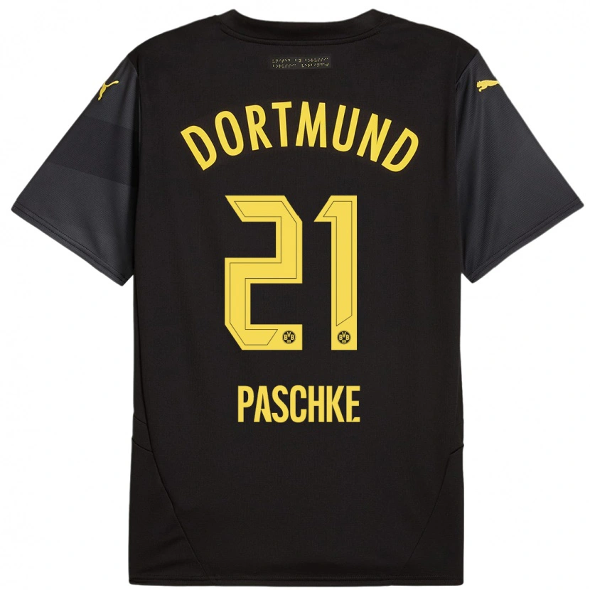 Danxen Damen Felix Paschke #21 Schwarz Gelb Auswärtstrikot Trikot 2024/25 T-Shirt Schweiz