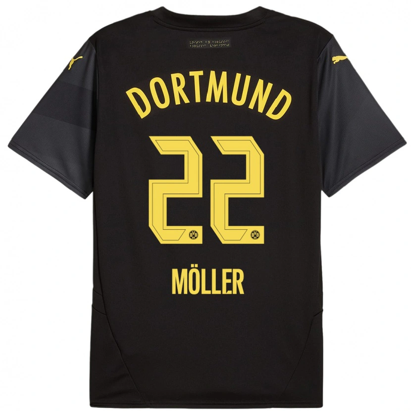 Danxen Damen Paul Möller #22 Schwarz Gelb Auswärtstrikot Trikot 2024/25 T-Shirt Schweiz