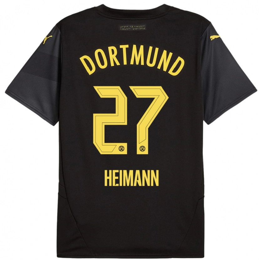 Danxen Damen Wesley Heimann #27 Schwarz Gelb Auswärtstrikot Trikot 2024/25 T-Shirt Schweiz