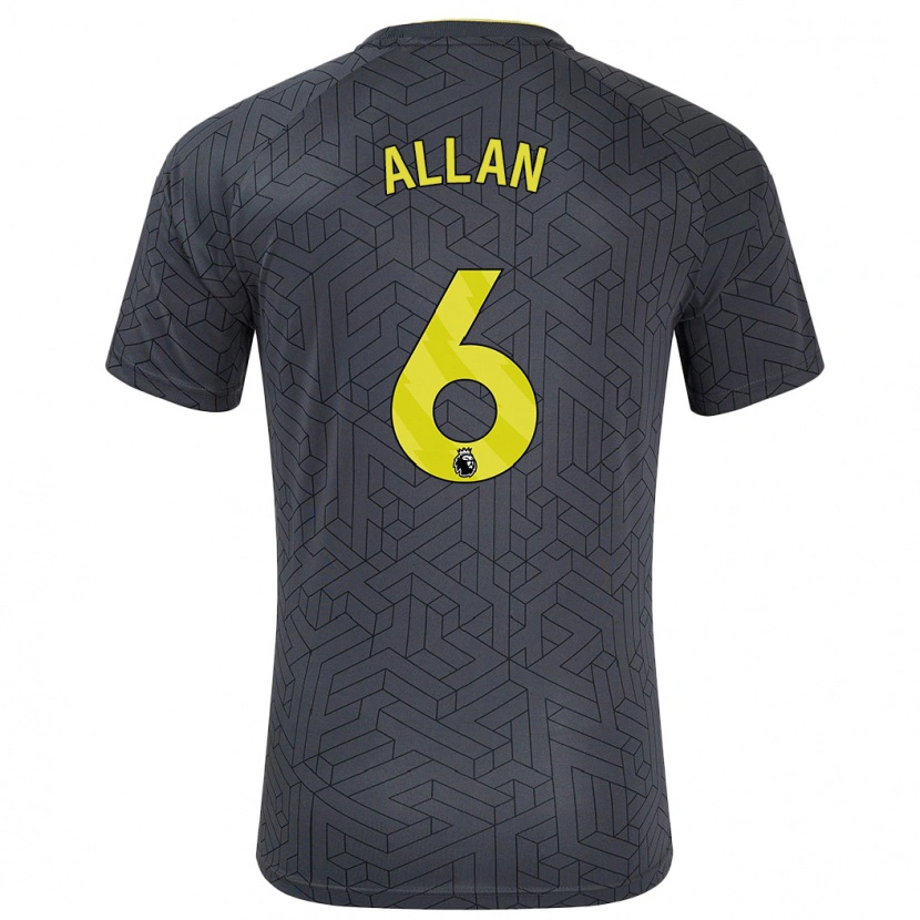 Danxen Damen Allan #6 Schwarz Gelb Auswärtstrikot Trikot 2024/25 T-Shirt Schweiz
