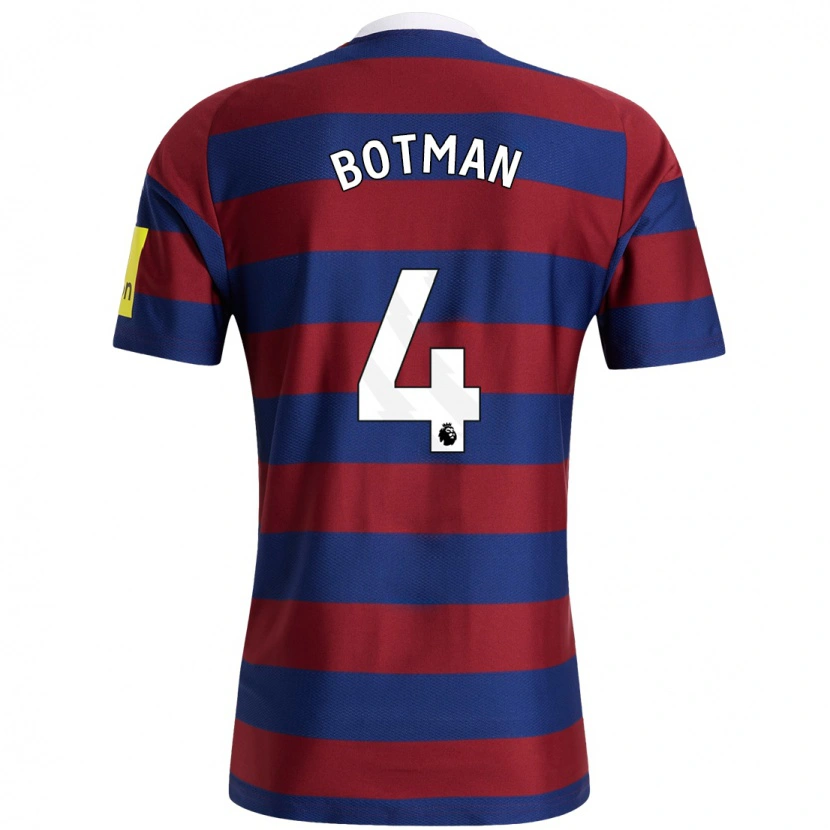 Danxen Damen Sven Botman #4 Burgunderrot Marineblau Auswärtstrikot Trikot 2024/25 T-Shirt Schweiz