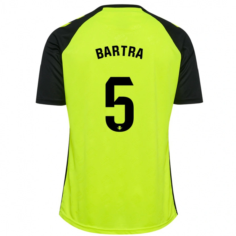 Danxen Damen Marc Bartra #5 Fluoreszierendes Gelb Schwarz Auswärtstrikot Trikot 2024/25 T-Shirt Schweiz