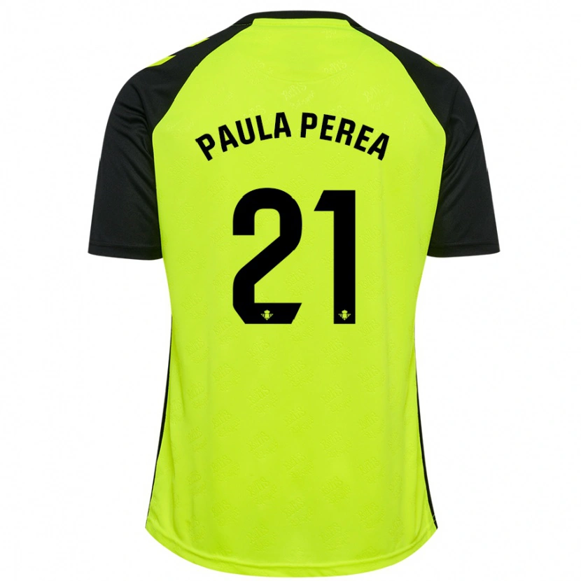 Danxen Damen Paula Perea Ramírez #21 Fluoreszierendes Gelb Schwarz Auswärtstrikot Trikot 2024/25 T-Shirt Schweiz