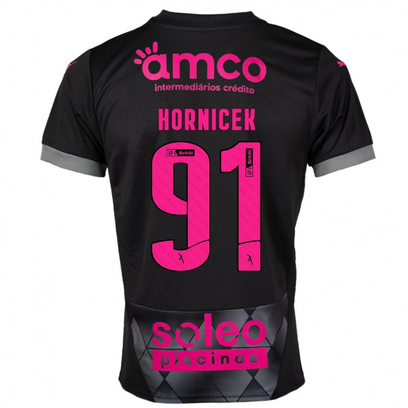 Danxen Damen Lukas Hornicek #91 Schwarz Rosa Auswärtstrikot Trikot 2024/25 T-Shirt Schweiz