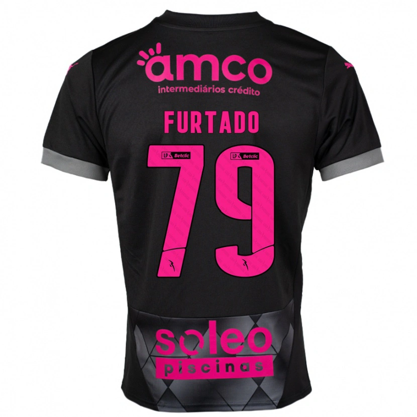 Danxen Damen Rúben Furtado #79 Schwarz Rosa Auswärtstrikot Trikot 2024/25 T-Shirt Schweiz