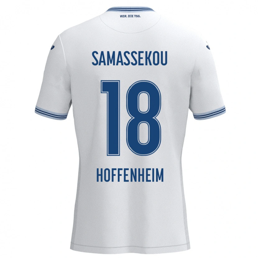 Danxen Damen Diadié Samassékou #18 Weiß Blau Auswärtstrikot Trikot 2024/25 T-Shirt Schweiz