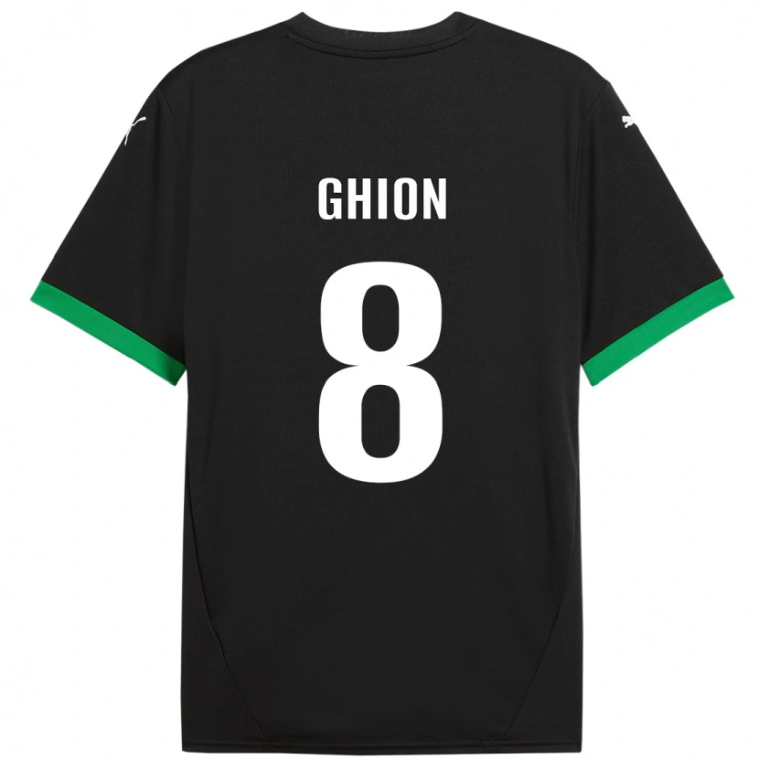 Danxen Kinder Andrea Ghion #8 Schwarz Dunkelgrün Heimtrikot Trikot 2024/25 T-Shirt Schweiz
