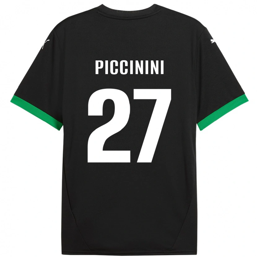 Danxen Kinder Stefano Piccinini #27 Schwarz Dunkelgrün Heimtrikot Trikot 2024/25 T-Shirt Schweiz