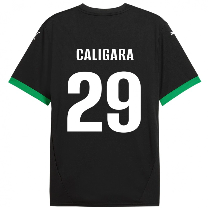 Danxen Kinder Fabrizio Caligara #29 Schwarz Dunkelgrün Heimtrikot Trikot 2024/25 T-Shirt Schweiz