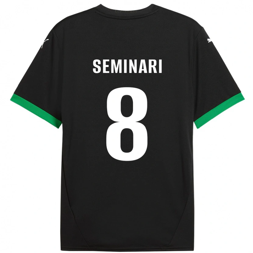 Danxen Kinder Giacomo Seminari #8 Schwarz Dunkelgrün Heimtrikot Trikot 2024/25 T-Shirt Schweiz