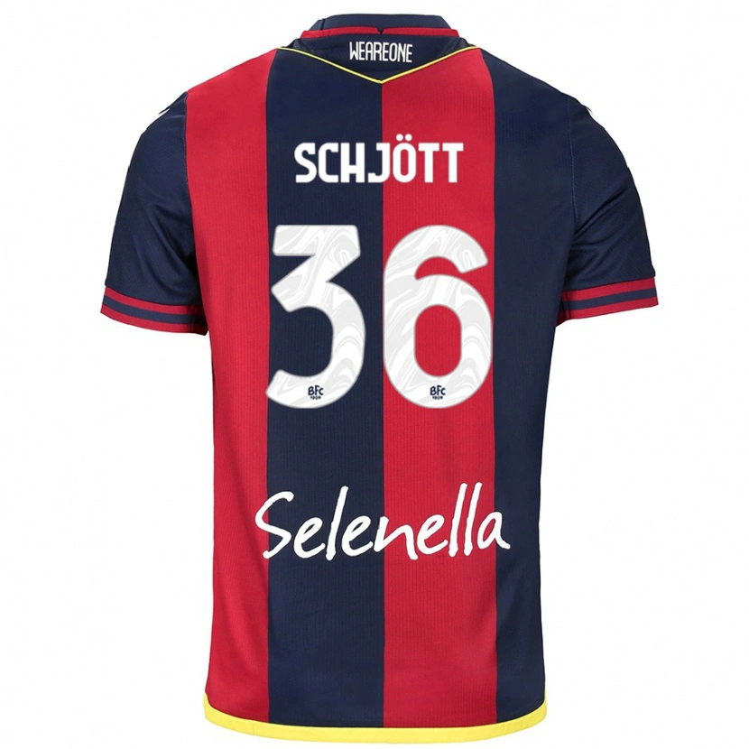 Danxen Kinder Gustav Schjött #36 Rot Königsblau Heimtrikot Trikot 2024/25 T-Shirt Schweiz
