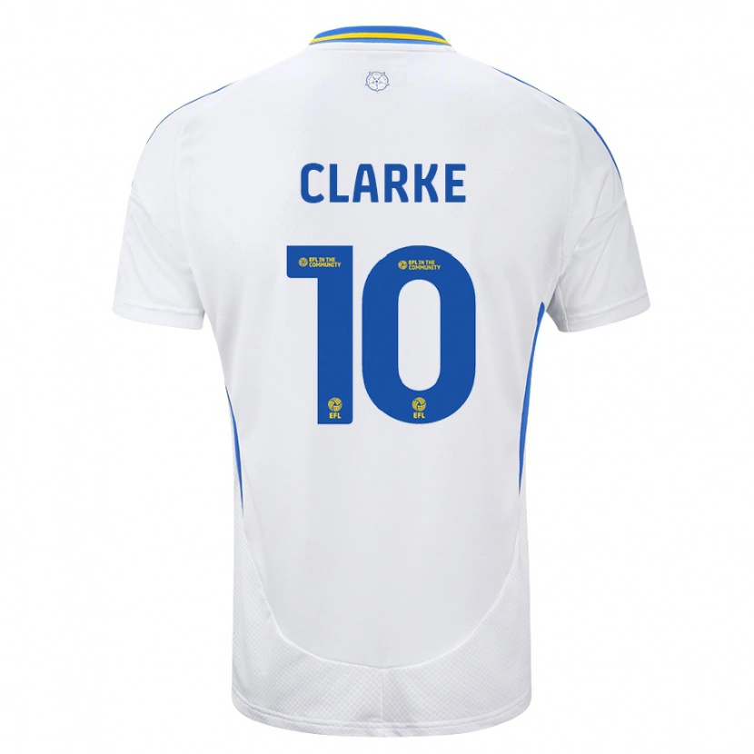 Danxen Kinder Sarah Clarke #10 Weiß Blau Heimtrikot Trikot 2024/25 T-Shirt Schweiz